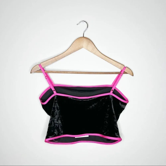 Superdown NWT Giana Black Velvet Cropped Tank Top - Picture 4 of 7